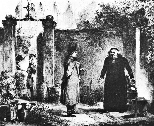 Napoleon and the Cur&eacute;&mdash;Lithograph by Charlet
