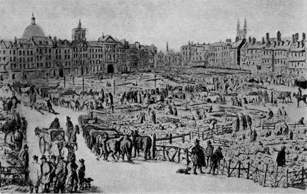 SMITHFIELD IN THE OLDEN DAYS

From an Old Print Dated 1810.