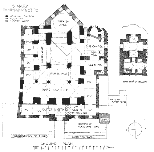 Plan of the Church&mdash;Plan of the Parecclesion&mdash;Plan of the Gynaeceum in the Parecclesion.