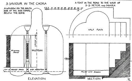 Font in the street to the west of the Church&mdash;A Window in S. Saviour in the Chora.