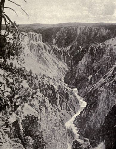 THE YELLOWSTONE RIVER AND CANYON.

From stereograph, copyright 1904, by Underwood & Underwood, New
York.