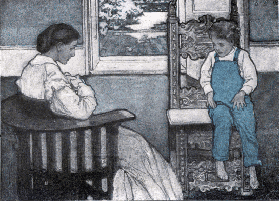 Illustration:
Woman and boy on chairs.