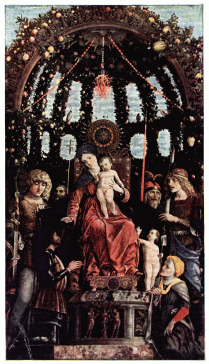 PLATE XI.&mdash;ANDREA MANTEGNA

THE MADONNA DELLA VITTORIA

Louvre, Paris