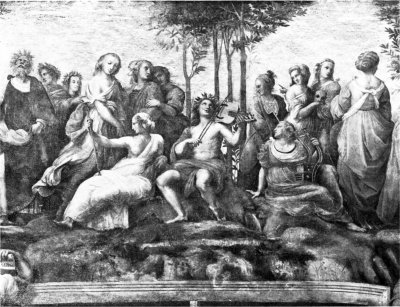 DETAIL FROM &ldquo;PARNASSUS,&rdquo; RAPHAEL STANZE, PALAZZO VATICANO, ROME Raphael Sanzio