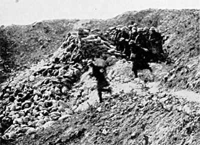 MEN OF SCOTLAND RUSHING A MINE CRATER AT THE DEADLY
"HOHENZOLLERN REDOUBT"