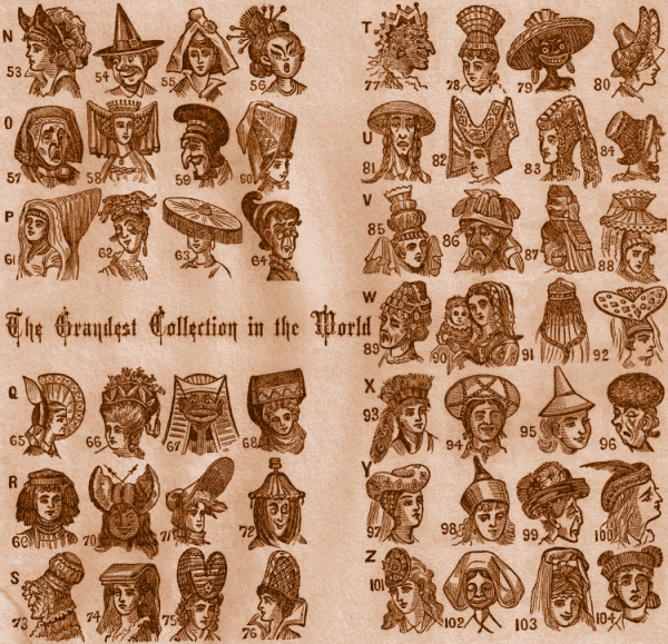 Women in Hats - Numbered 53 to 104 - Letters N to
Z.