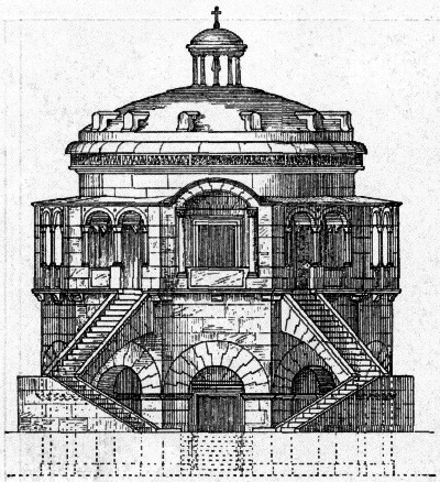 Bild 3. Das Grab des Theoderich, Rekonstruktion von Essenwein. Bild 3. Das Grab des Theoderich, Rekonstruktion von Essenwein.