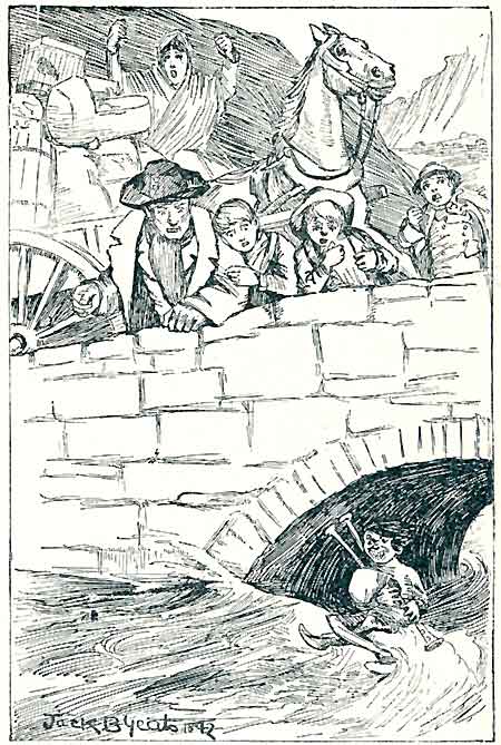 "PLAYING AWAY ON THE PIPES AS MERRILY AS IF NOTHING HAD
HAPPENED." [Page 48.