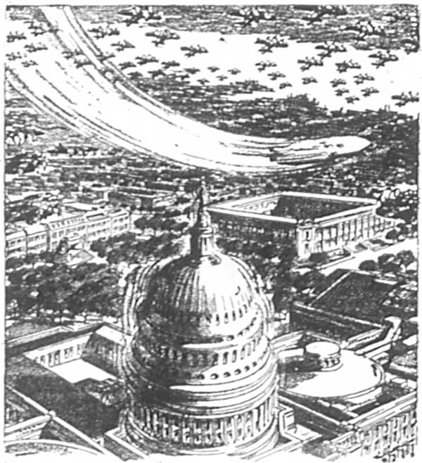 It passed beneath the planes, that were motionless by
contrast.