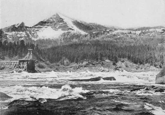 The north abutment of the Bridge of the Gods
