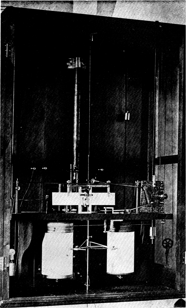 Figure 12.&mdash;Hough's electromechanical registering
barometer, about 1871.