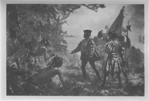 Landing of Jacques Cartier at Quebec, 1535 From the
painting by A. Suzor Cote