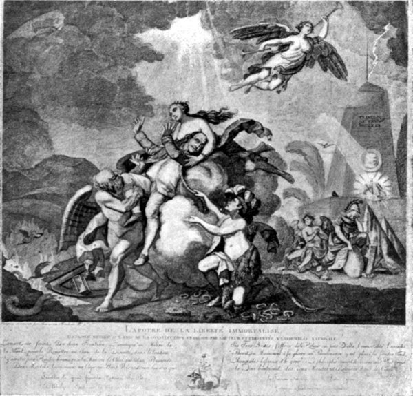 FRANKLIN CANNOT DIE
(From a French engraving)
