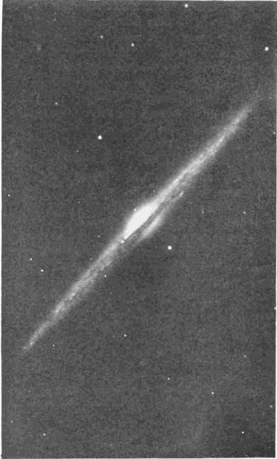 THE
 NEBULA SEEN EDGE ON