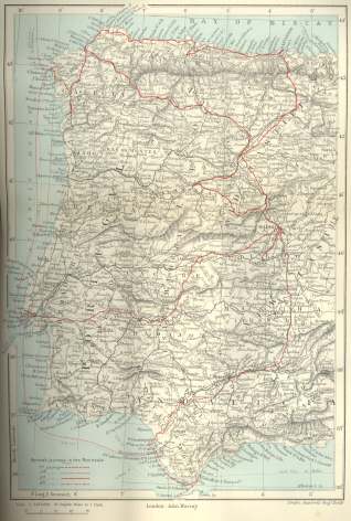 Map of Spain with Borrow&rsquo;s journeys marked