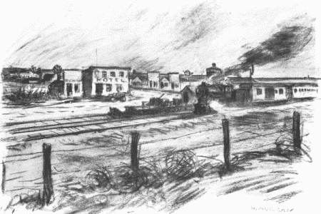 The little towns of Western Kansas are far apart and have, like the surrounding scenery, an air of sadness
and desolation