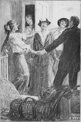 They made such a racket that a sad, crooked face was poked into the door.&mdash;Page 48.