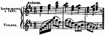 notation musical, Andante.

Instruments a vent.

Violons.