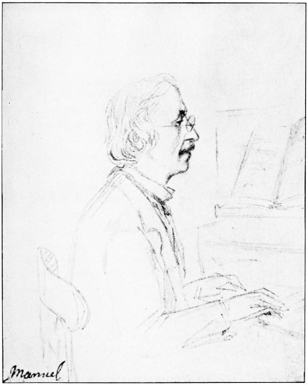 MANUEL GARCIA.

(Reproduced From an Original Sketch by Pauline Viardot Soon After the
Invention of the Laryngoscope.)