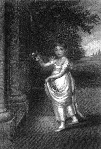 Elizabeth Barrett Moulton-Barrett.
at the age of nine.
Engraved by G. Cooke from a Drawing by Charles Hayter.
London: Published by Smith, Elder & Co. 15. Waterloo Place.