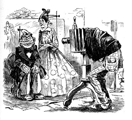 Under Her Breath.&mdash;Mrs. Conlan: "Whisht, Pat!"

Pat: "Whisht, Dalia!"

Mrs. Conlan: "Aise yure face. It's an upright we're havin' took."

From the New York "Judge."

SELECTED BY MR. RAVEN-HILL.