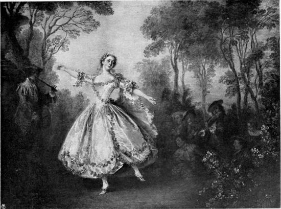 MADEMOISELLE DE CAMARGO
From the painting by Lancret, in the Wallace Collection, at Hertford
House