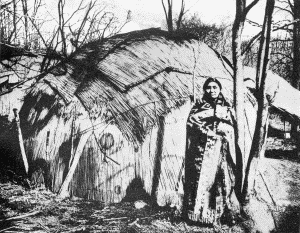 b. Mat-covered lodges

SAUK AND FOX HABITATIONS