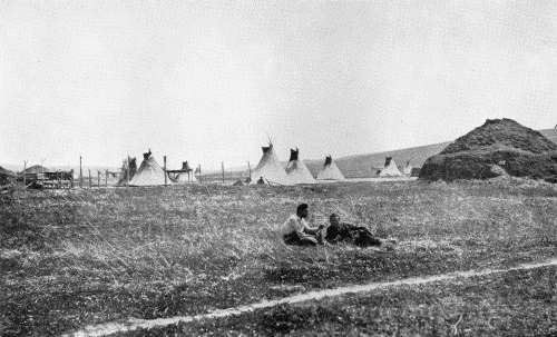 "THE VILLAGE OF THE OMAHAS"

Photograph by W. H. Jackson, 1871