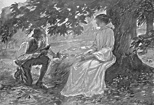 "'Thou queen of the Roses of Saron, art thou
holding court in thy temple of beauty?'"Page 216.