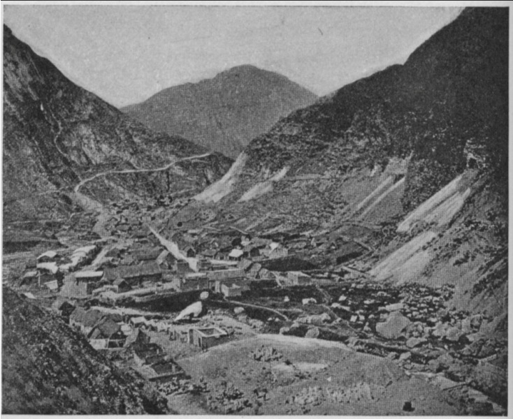 VILLAGE OF CHICLAY ON THE OROYA RAILWAY, 12,200 FEET ABOVE
THE SEA.