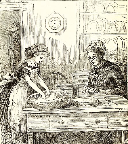 UNCLE ALEC COULD NOT RESIST PEEPING IN AT THE DOOR.&mdash;Page 185.