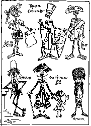 [English Cartoon
If They Had Been Rationed
&mdash;From London Opinion.
How certain great historical personages might have looked if they had
lived in the days of bread cards.