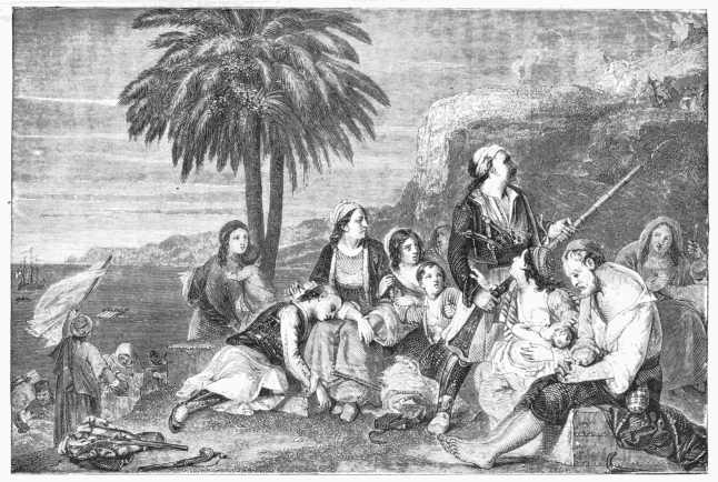 Greek Fugitives. By EASTLAKE. Painted for Sir Matthew
White Ridley, Bart. Exhibited at the Royal Academy in A.D. 1833.