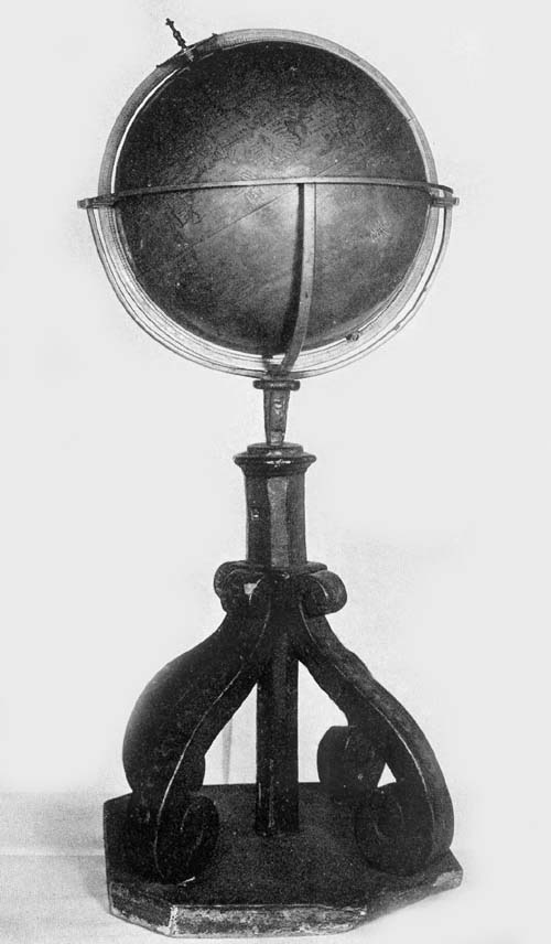Terrestrial
Globe of Euphrosynus Ulpius, 1541.