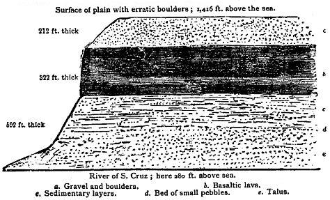 [Illustration:
Section of the plain at Patagonia, on the banks of the S. Cruz.]