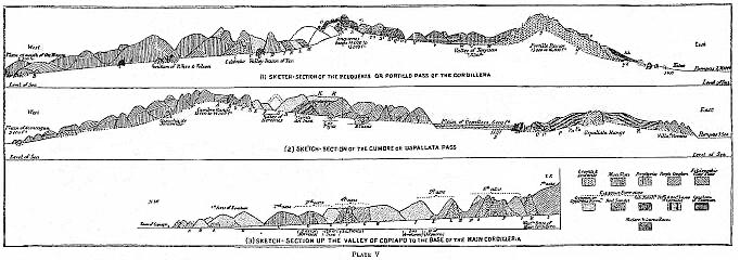 [Illustration:
Geological sections through the Cordilleras.]