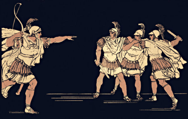 Nisus runs to the rescue of Euryalus