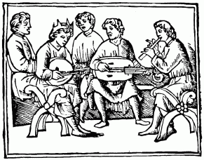 FIG. 31.&mdash;Nero Fiddling. From the Ovid of 1510. Venice.