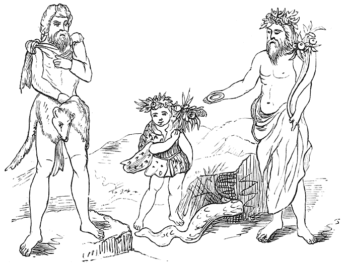 Fig. 13.&mdash;Italian and Roman Genii.