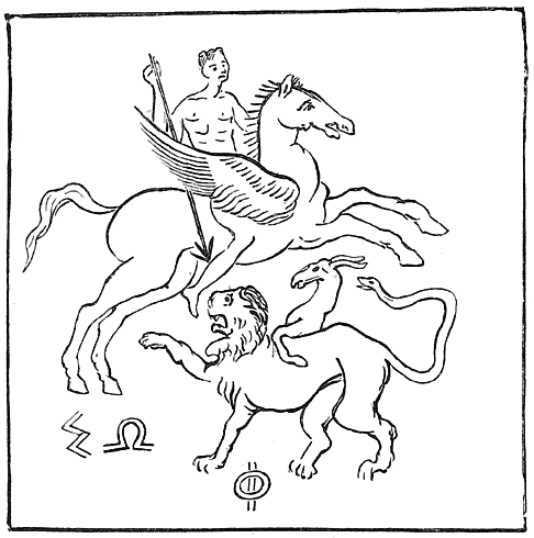 Fig. 31.&mdash;Bellerophon and Chim&aelig;ra (Corinthian).