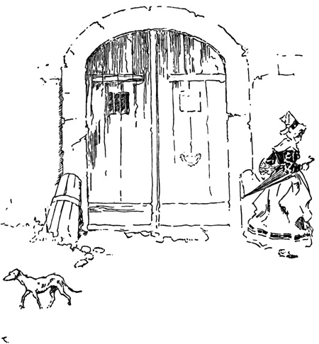 "In the panels of the great oaken
door ... were little grated squares"