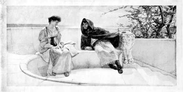 A VERY OLD, OLD STORY.
From the Painting by L. Alma Tadema, R.A.
By Permission of the Berlin Photographic Co., Bond Street, W.