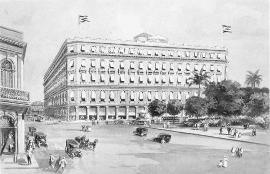 THE GOMEZ BUILDING

One of the finest business buildings in Havana is the great Gomez
Building, which occupies an entire block fronting upon the beautiful
Central Park and reached by way of the Prado. Although only five stories
in height, it vies in appearance and commodiousness with the best
business buildings in any American city. Its site was well chosen for
the display of its handsome architecture and commanding proportions, and
it stands in proximity to the National Theatre and other noteworthy
structures.