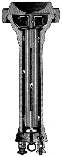 Bell telephone in section