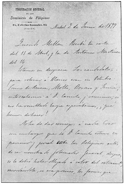 Carta del P. Mat&iacute;as G&oacute;mez. 