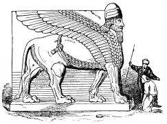 Fig. 66.&mdash;Winged Lion from Nimrud. (British Museum.)