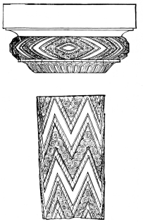 Fig. 123.&mdash;Fragments of an Engaged Column from the Tholos
of Atreus.