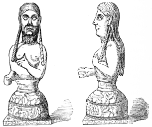Fig. 257.&mdash;Bust from the Grotto dell’ Iside in Vulci.