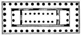 Fig. 153.&mdash;Plan of the Great Temple of Pœstum.
