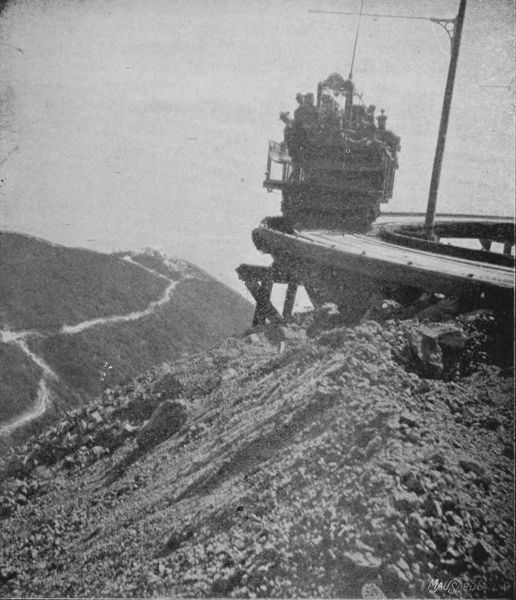 Observation Car, Descending from Grand Circular Bridge,
Mount Lowe.